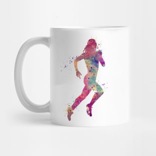 Girl Running Watercolor Silhouette Mug